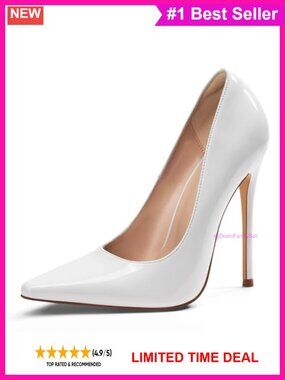 Women's Square Toe Stiletto Heels 12cm Faux Leather Slip-On Party Pumps